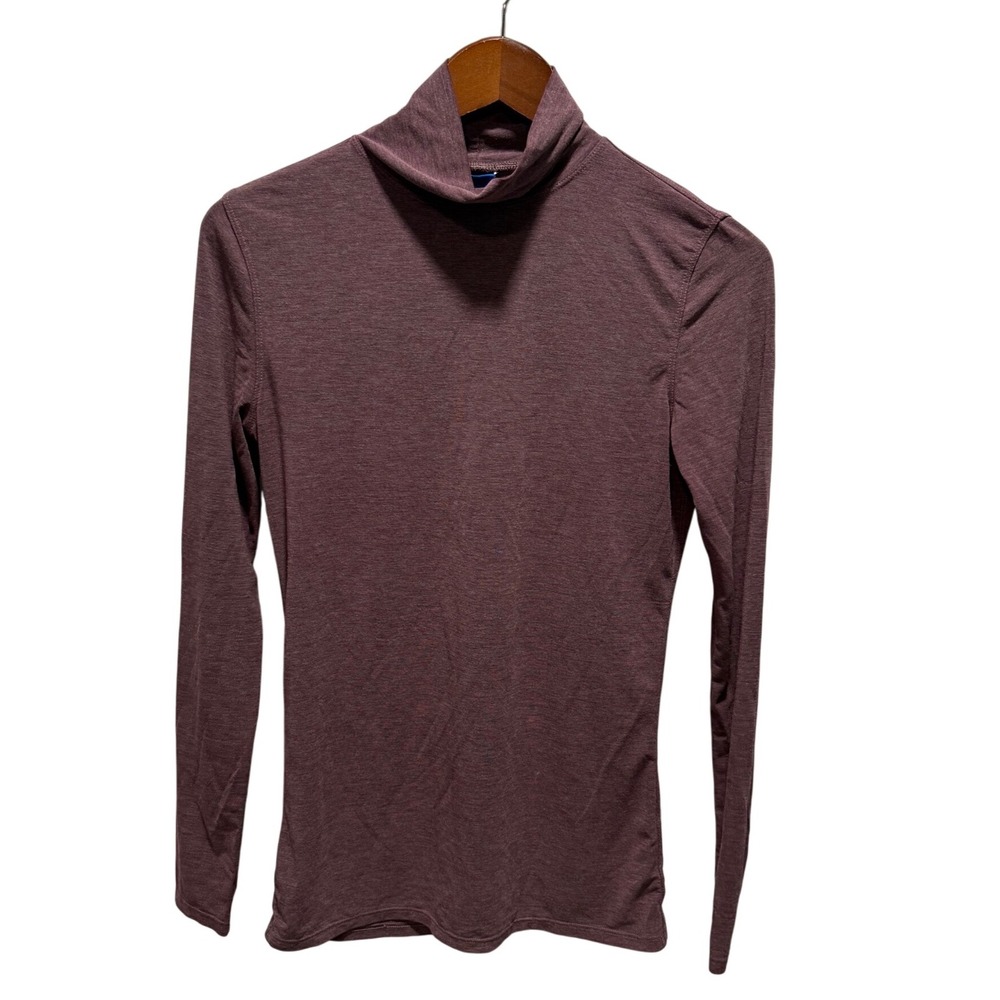 Kit and Ace Turtleneck Top Long Sleeve XS Burgundy Heathered‎ Athletic